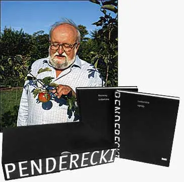 Okładka: Penderecki, t. 1, Rozmowy lusławickie, t. 2, Lusławickie ogrody