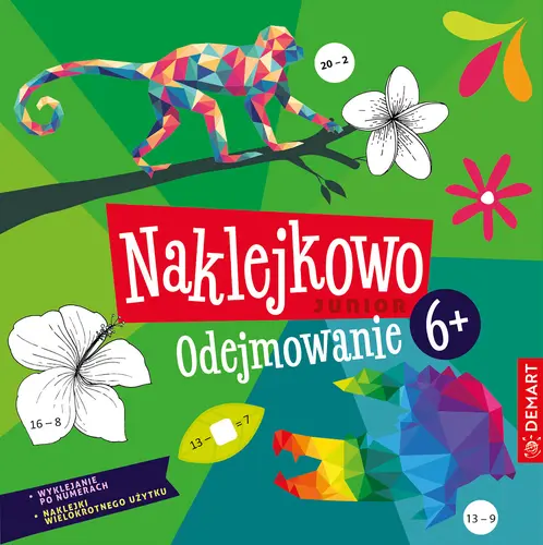 Okładka: Naklejkowo Junior 6+. Odejmowanie