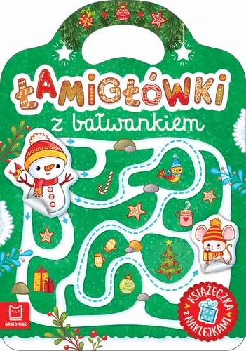 Okładka: Łamigłówki z bałwankiem. Książeczka z naklejkami