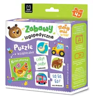 Okładka: Mały miś to lubi! Zabawy logopedyczne. Puzzle + książeczka