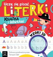 Okładka: Uczę się pisać literki. Książka z rowkami. Wzory 3D. Zabawy grafomotoryczne, terapia ręki
