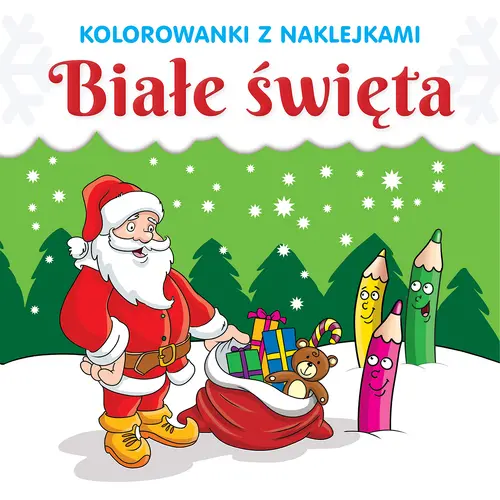 Okładka: Kolorowanki z naklejkami. Białe święta
