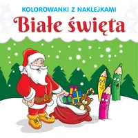 Okładka: Kolorowanki z naklejkami. Białe święta