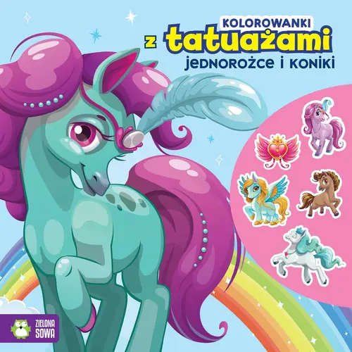 Okładka: Kolorowanki z tatuażami. Jednorożce i koniki