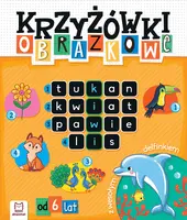 Okładka: Krzyżówki obrazkowe z wesołym delfinkiem. Od 6 lat