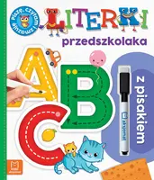 Okładka: A, B, C. Literki przedszkolaka z pisakiem. Piszę, czytam i zmazuję