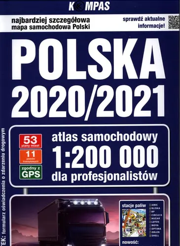 Okładka: Polska 2020/2021 Atlas samochodowy dla profesjonalistów 1:200 000