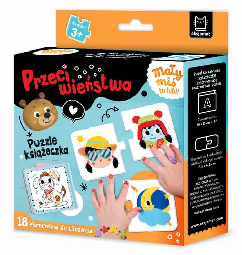 Okładka: Mały miś to lubi! Przeciwieństwa. Puzzle + książeczka 3+