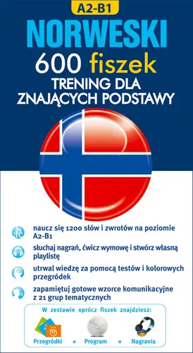 Okładka: Norweski 600 fiszek Trening dla znających podstawy