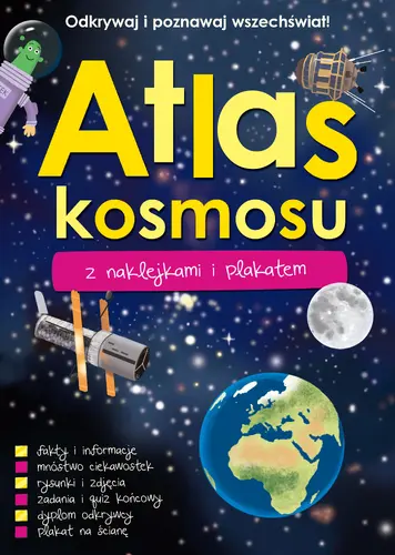 Okładka: Atlas kosmosu z naklejkami i plakatem
