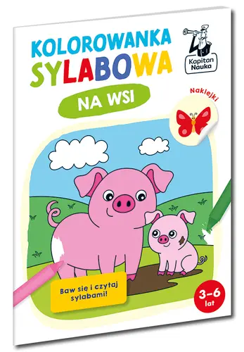 Okładka: Kolorowanka sylabowa. Na wsi. Kapitan Nauka