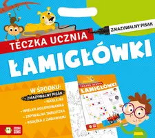 Okładka: Teczka ucznia z pisakiem. Łamigłówki