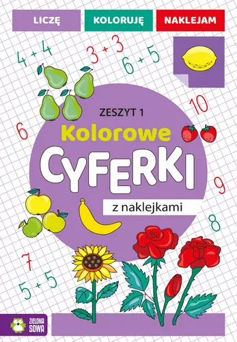 Okładka: Kolorowe cyferki z naklejkami. Zeszyt 1