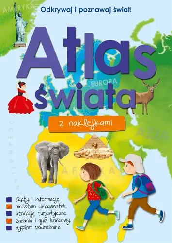 Okładka: Atlas świata z naklejkami