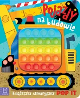 Okładka: Pojazdy na budowie. Książeczka sensoryczna POP IT