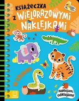 Okładka: Książeczka z wielorazowymi naklejkami. W dżungli. Naklejam, odklejam!