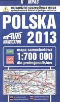 Okładka: Polska 2013. Mapa samochodowa 1:700 000 dla profesjonalistów