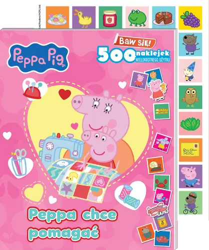 Okładka: Peppa Pig. Baw się! 500 naklejek. Peppa chce pomagać