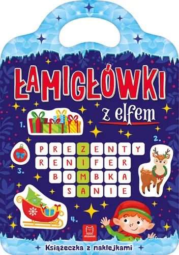 Okładka: Łamigłówki z elfem. Książeczka z naklejkami
