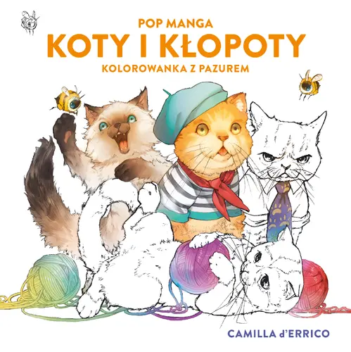 Okładka: Pop manga. Koty i kłopoty. Kolorowanka z pazurem