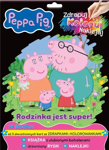 Okładka: Peppa Pig. Zdrapuj, koloruj, naklejaj