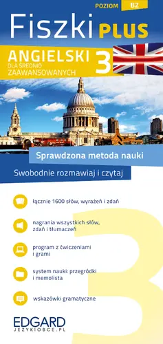Okładka: Angielski Fiszki PLUS dla średnio zaawansowanych 3