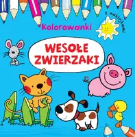Okładka: Wesołe zwierzaki. Kolorowanki z naklejkami