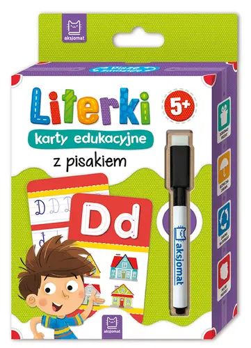 Okładka: Literki – karty edukacyjne z pisakiem. 5+
