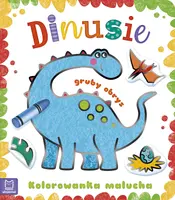 Okładka: Kolorowanka malucha z grubym obrysem. Dinusie