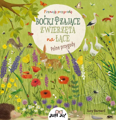 Okładka: Boćki i zające. Zwierzęta na łące.