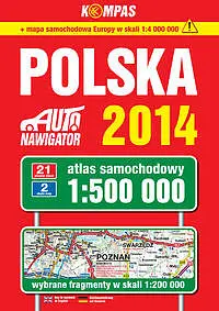 Okładka: Polska 2014 Atlas samochodowy 1:500 000