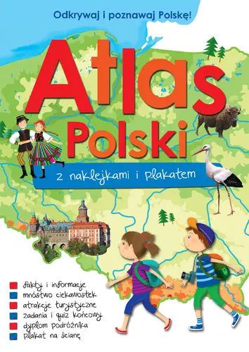 Okładka: Atlas Polski z naklejkami i plakatem