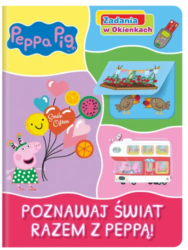Okładka: Peppa Pig. Zadania w Okienkach. Poznawaj świat razem z Peppą!