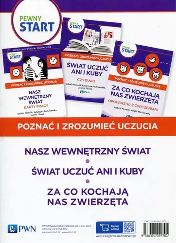 Okładka: Pewny Start Poznać i zrozumieć uczucia Nasz wewnętrzny świat / Świat uczuć Ani i Kuby / Za co kochają nas zwierzęta