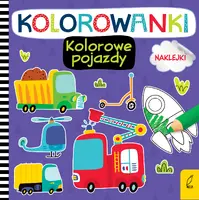 Okładka: Kolorowanki z naklejkami. Kolorowe pojazdy