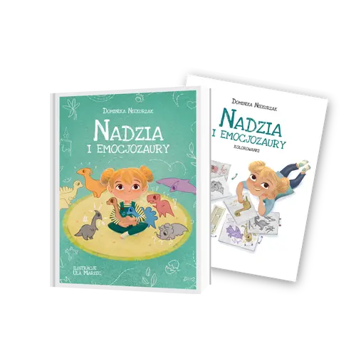 Okładka: Nadzia i Emocjozaury + Kolorowanka