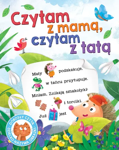 Okładka: Czytam z mamą, czytam z tatą. Dorosły czyta, dziecko nazywa obrazki