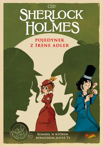 Okładka: Komiks paragrafowy. Sherlock Holmes. Pojedynek z Irene Adler