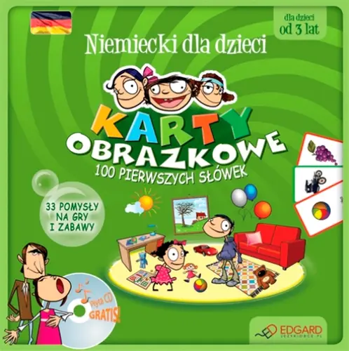 Okładka: Niemiecki Karty dla dzieci - 100 pierwszych słówek