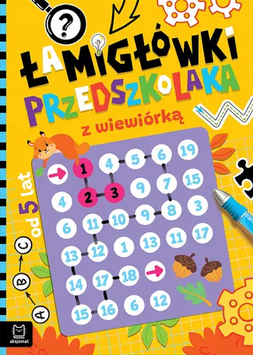 Okładka: Łamigłówki przedszkolaka z wiewiórką od 5 lat