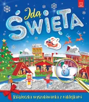 Okładka: Idą święta. Książeczka wyszukiwanka z naklejkami