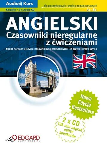 Okładka: Angielski - Czasowniki nieregularne z ćwiczeniami (CD w komplecie)