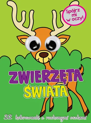 Okładka: Kolorowanka z oczkami. Zwierzęta świata