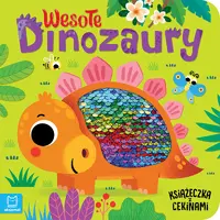 Okładka: Wesołe dinozaury. Książeczka z cekinami
