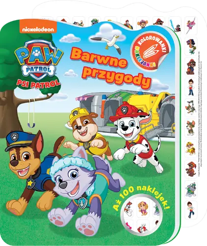 Okładka: Psi Patrol. Kolorowanki - naklejanki cz. 3 Barwne przygody