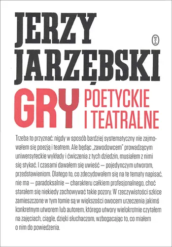 Okładka: Gry poetyckie i teatralne