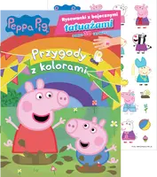 Okładka: Peppa Pig. Rysowanki z bajecznymi tatuażami cz. 1 Przygody z kolorami