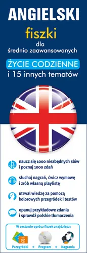 Okładka: Angielski - Fiszki Życie codzienne + CD