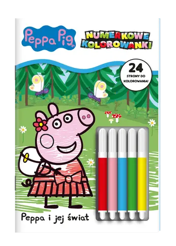 Okładka: Peppa Pig Numerkowe kolorowanki cz. 2 Peppa i jej świat