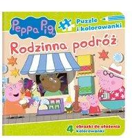 Okładka: Peppa Pig. Puzzle i kolorowanki. Rodzinna podróż.